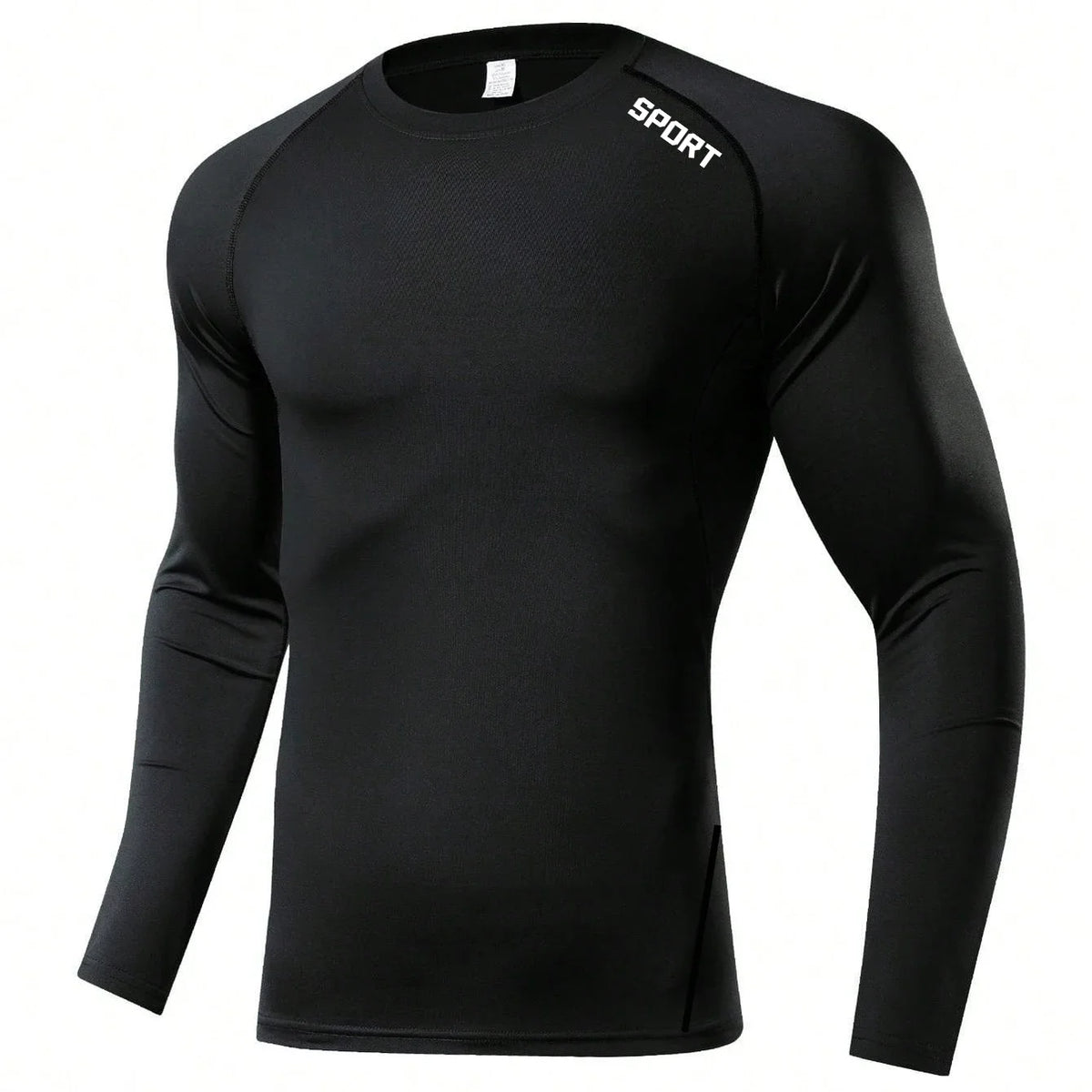 Fitted Crew Neck Long Sleeve Compression T Shirt