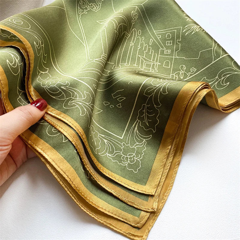 Printed Small Square Scarf for Neck and Hair Styling