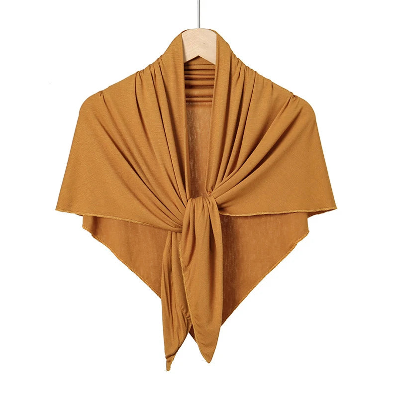 Solid Triangle Head Scarf with Tie Back Styling
