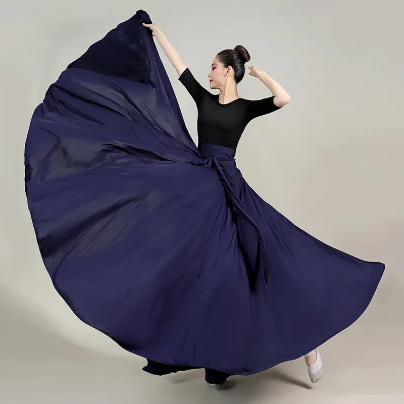 Women's Long Swing Dance Skirt for Flamenco and Belly Dance