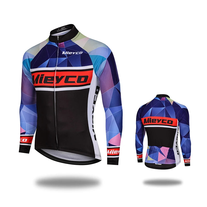 Mens Cycling Jersey Long Sleeve High Elastic for Spring Autumn Bike Riding and Outdoor Sports
