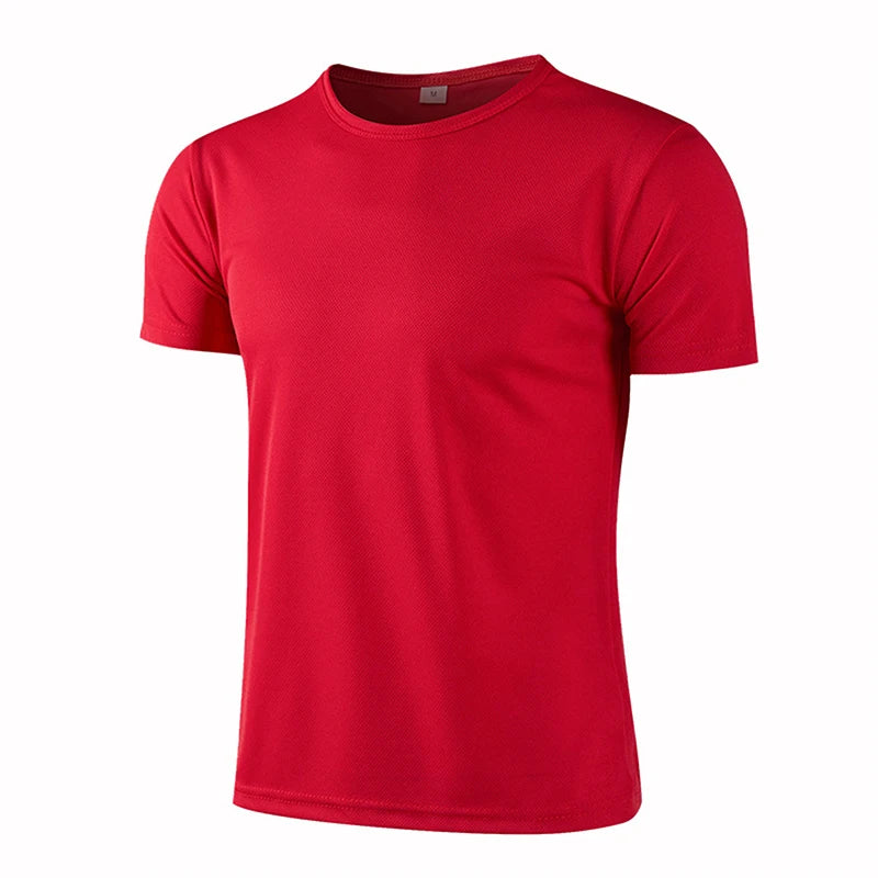 Crew Neck Short Sleeve Fitted Running Sports T Shirt
