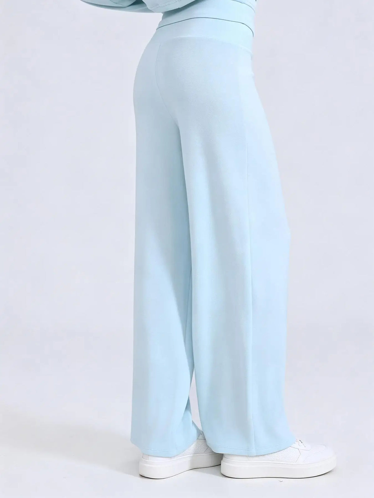 Women's Drawstring Waist Nylon Blend Wide Leg Pants for Yoga and Pilates