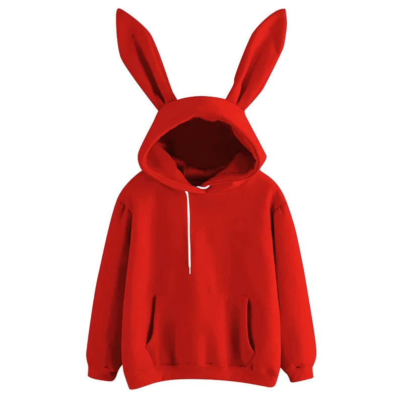 Rabbit Ear Long Sleeve Pullover Casual Hoodie for Layering