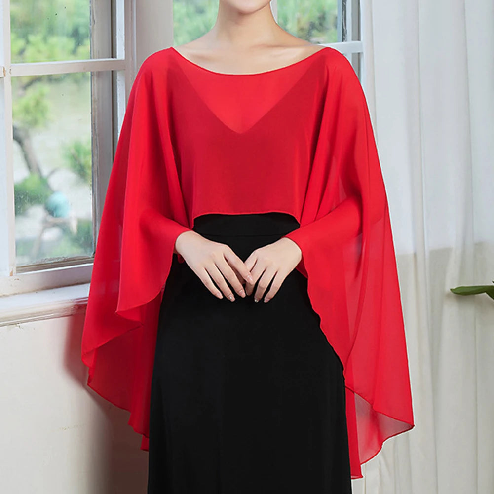 Sheer Flowing Drape Cape for Layering over Outfits