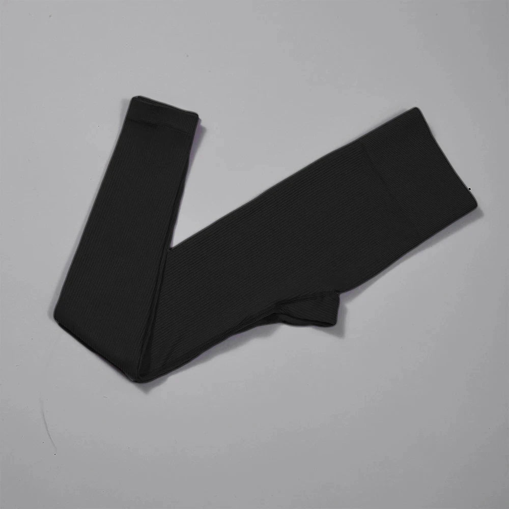 Women's Ribbed Full Length Leggings For Workout Outfits