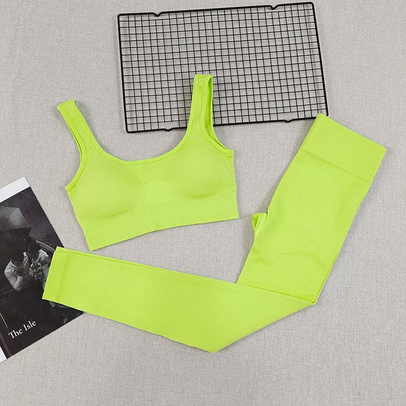 Women's Wide Strap Bra And Leggings Yoga Set