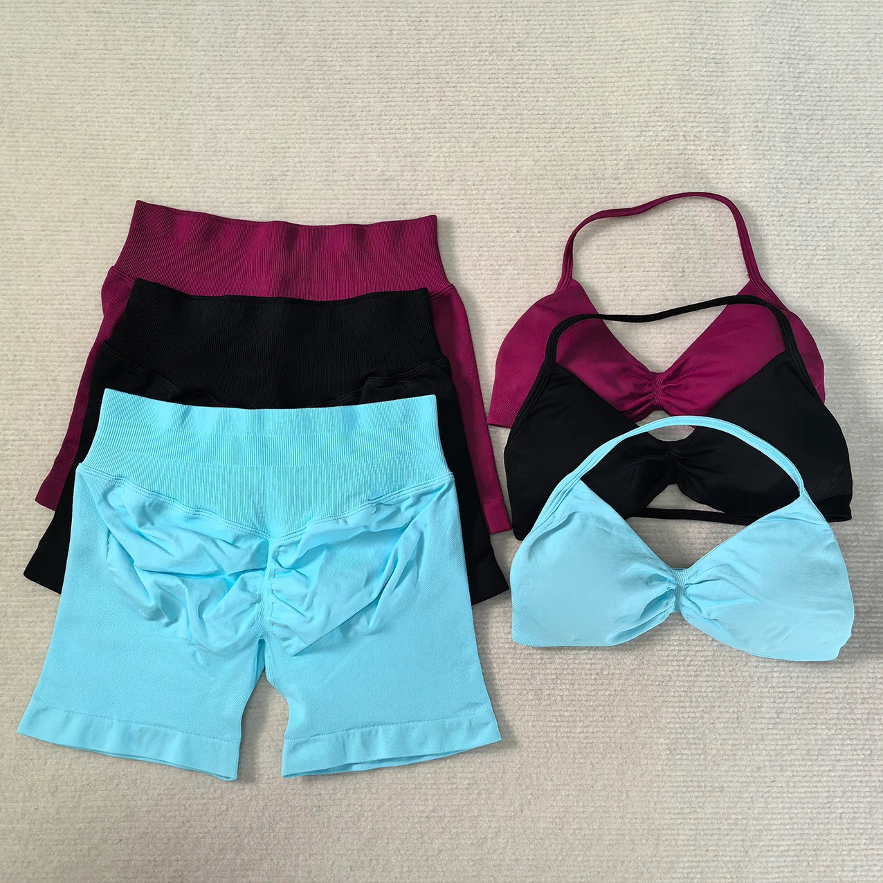 Women's Halter Bra And Shorts Yoga Set For Workout Outfits