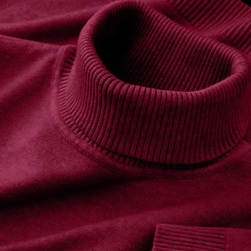 Men's Mock Neck Long Sleeve Knit Sweater