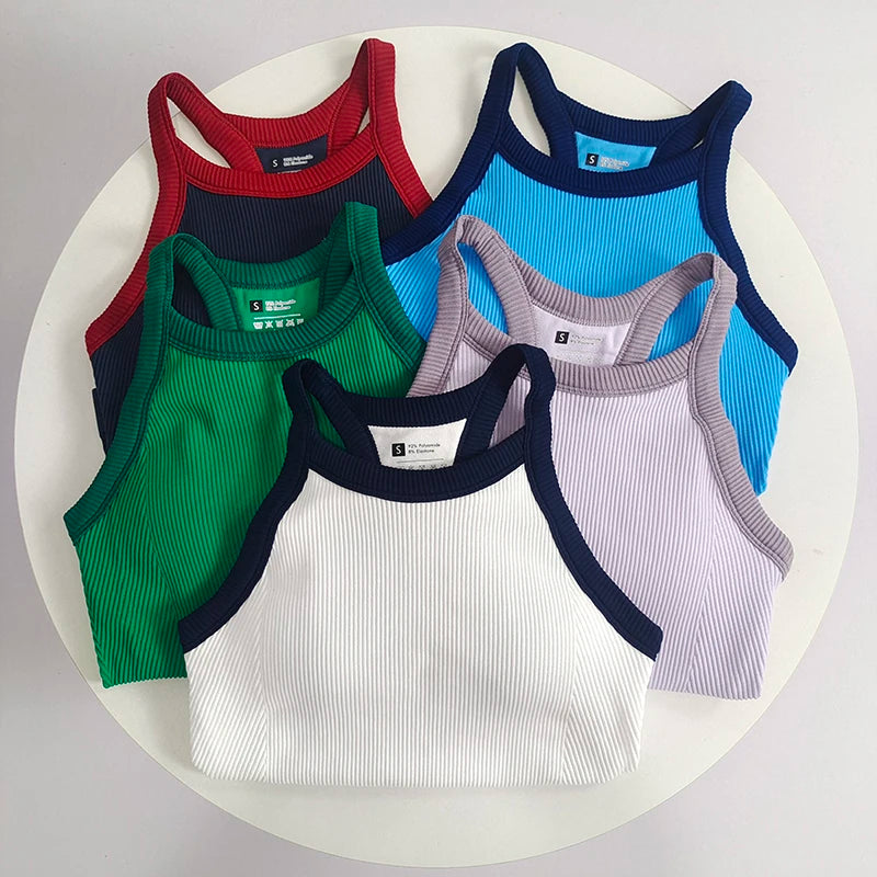 Women's Contrast Trim Racerback Sports Bra