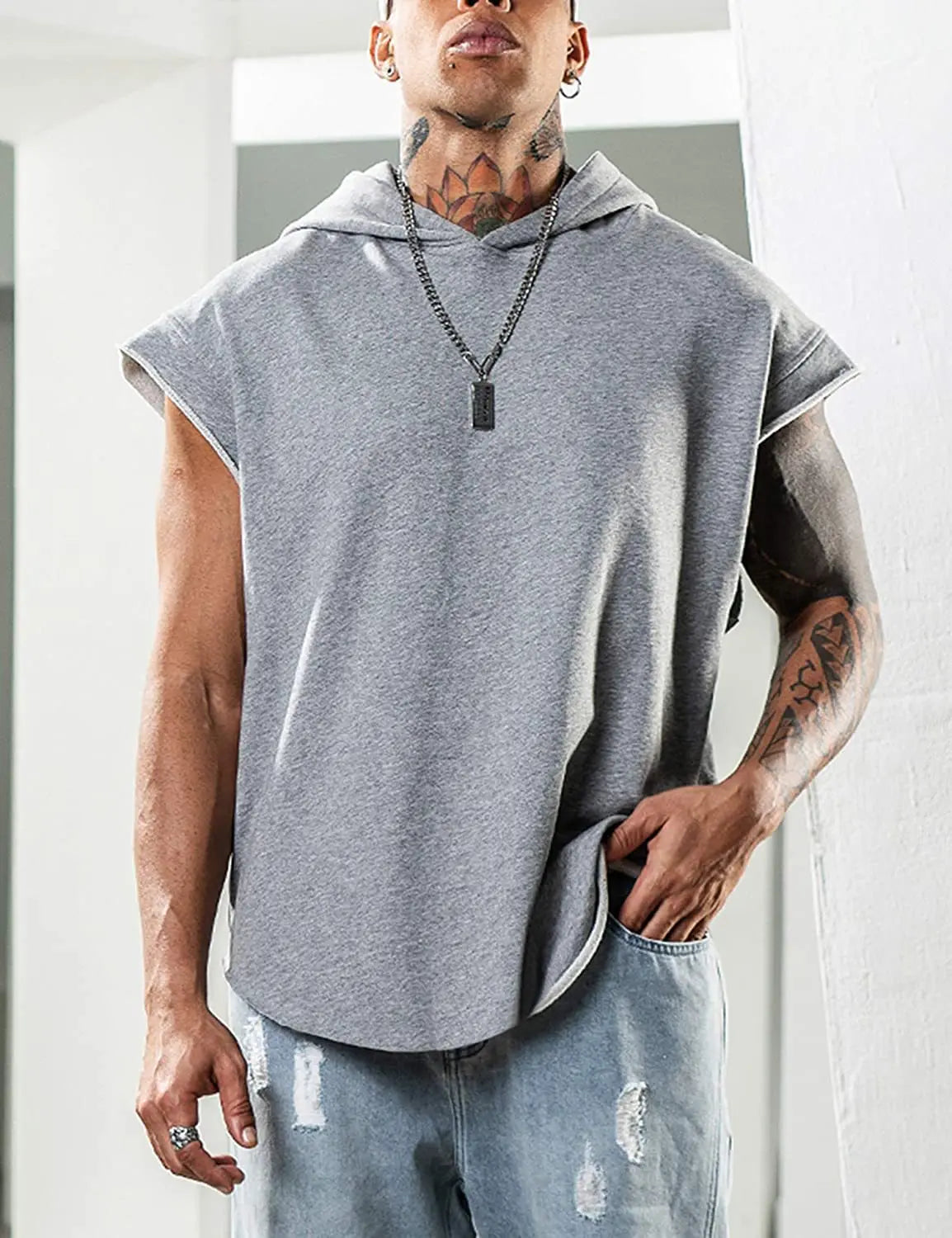 Hooded Sleeveless Tank Top