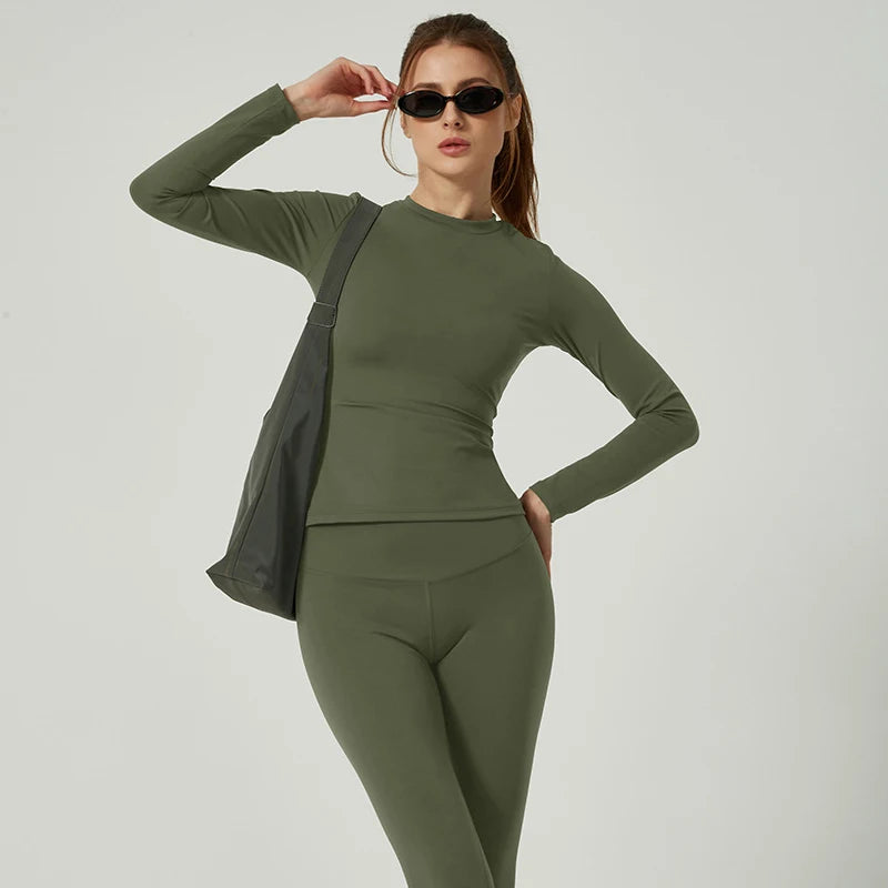 Women’s Long Sleeve Workout Top for Gym, Pilates, Yoga & Running
