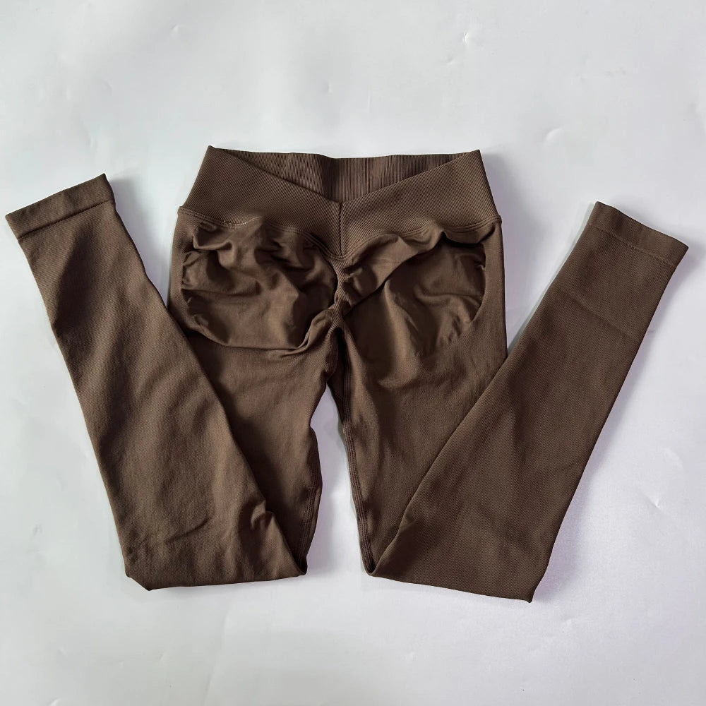 Women's Scrunch V Back Full Length Leggings For Workout Outfits