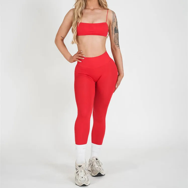 Women's Variable Sleeve Top And Bottoms Yoga Set