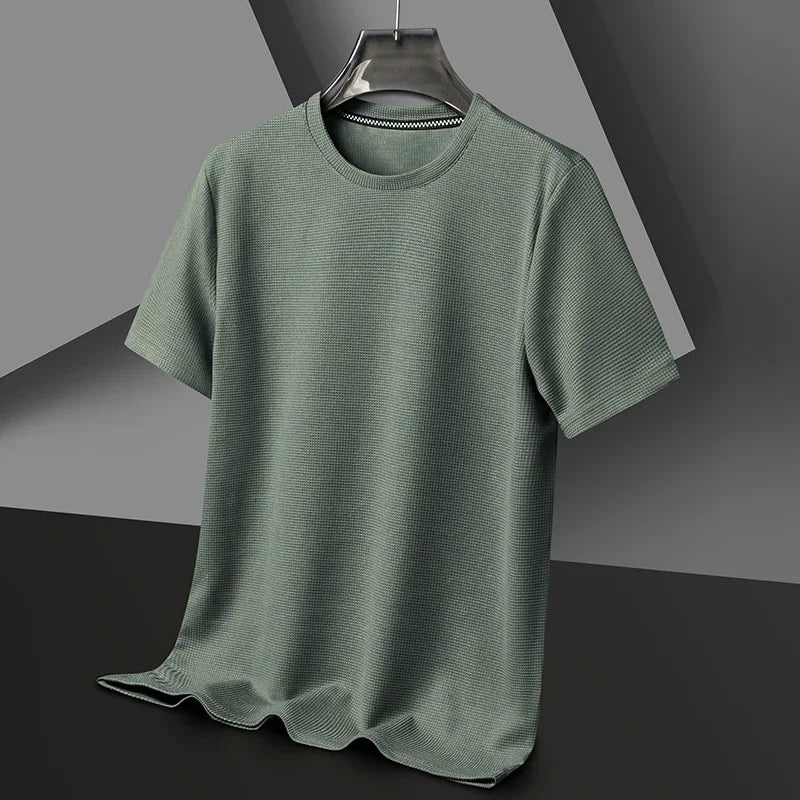Men’s Waffle-Texture Crew-Neck T-Shirt