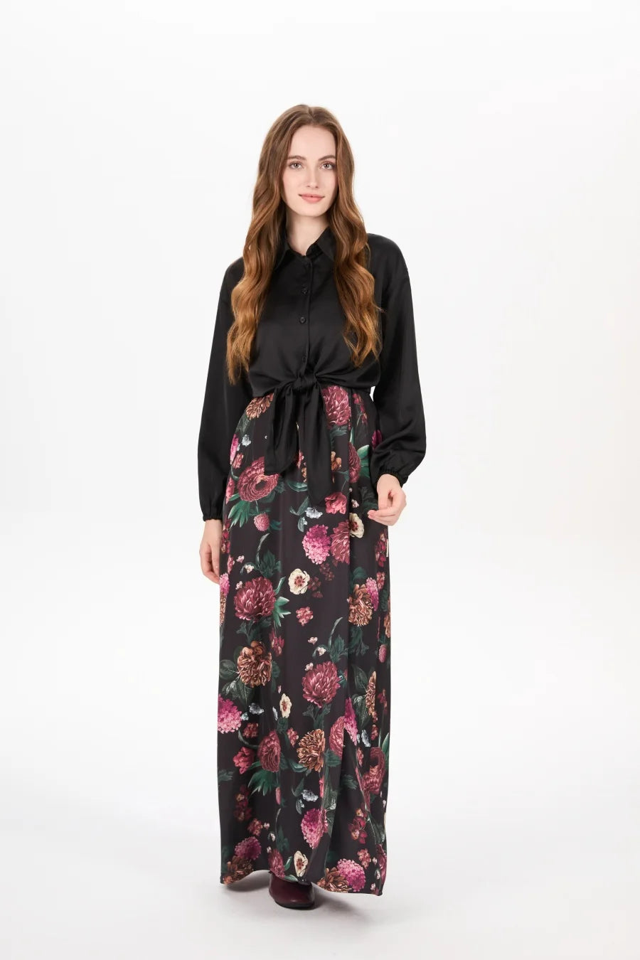 Women's Tie Front Satin Look Shirt and Dress Selection