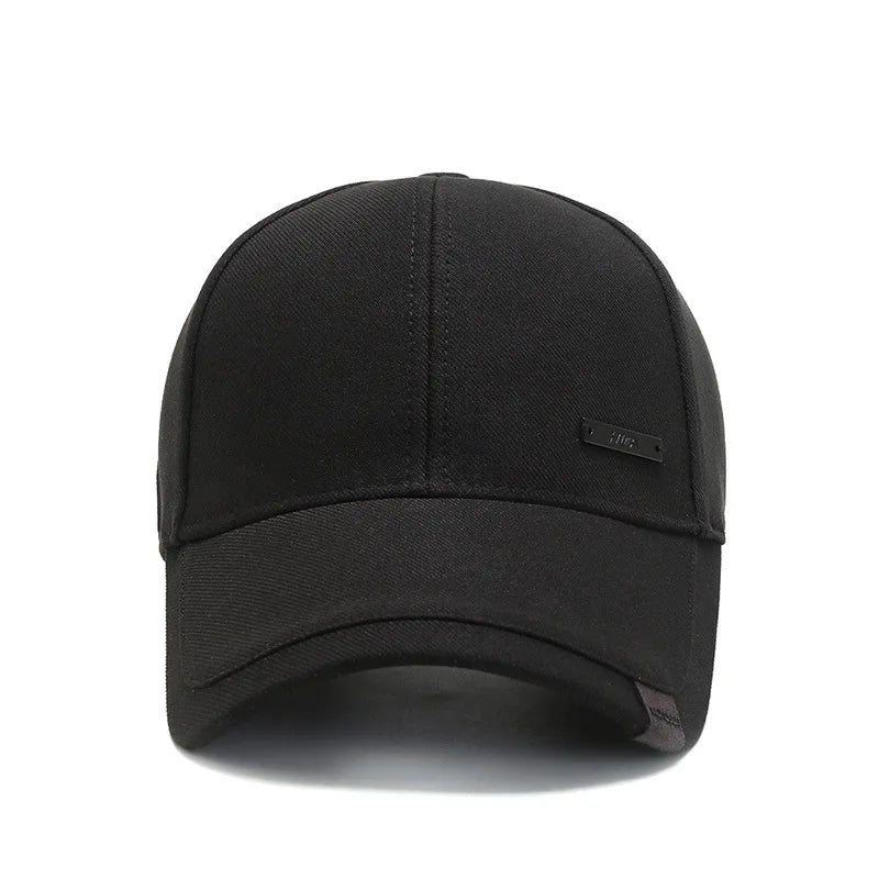 Solid Baseball Cap with Small Front Label Detail
