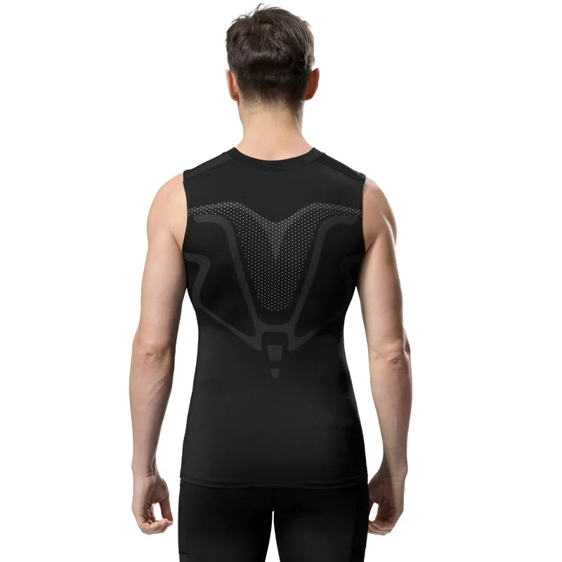 Men's Sleeveless Training Tank Top with Contrast Seam Details