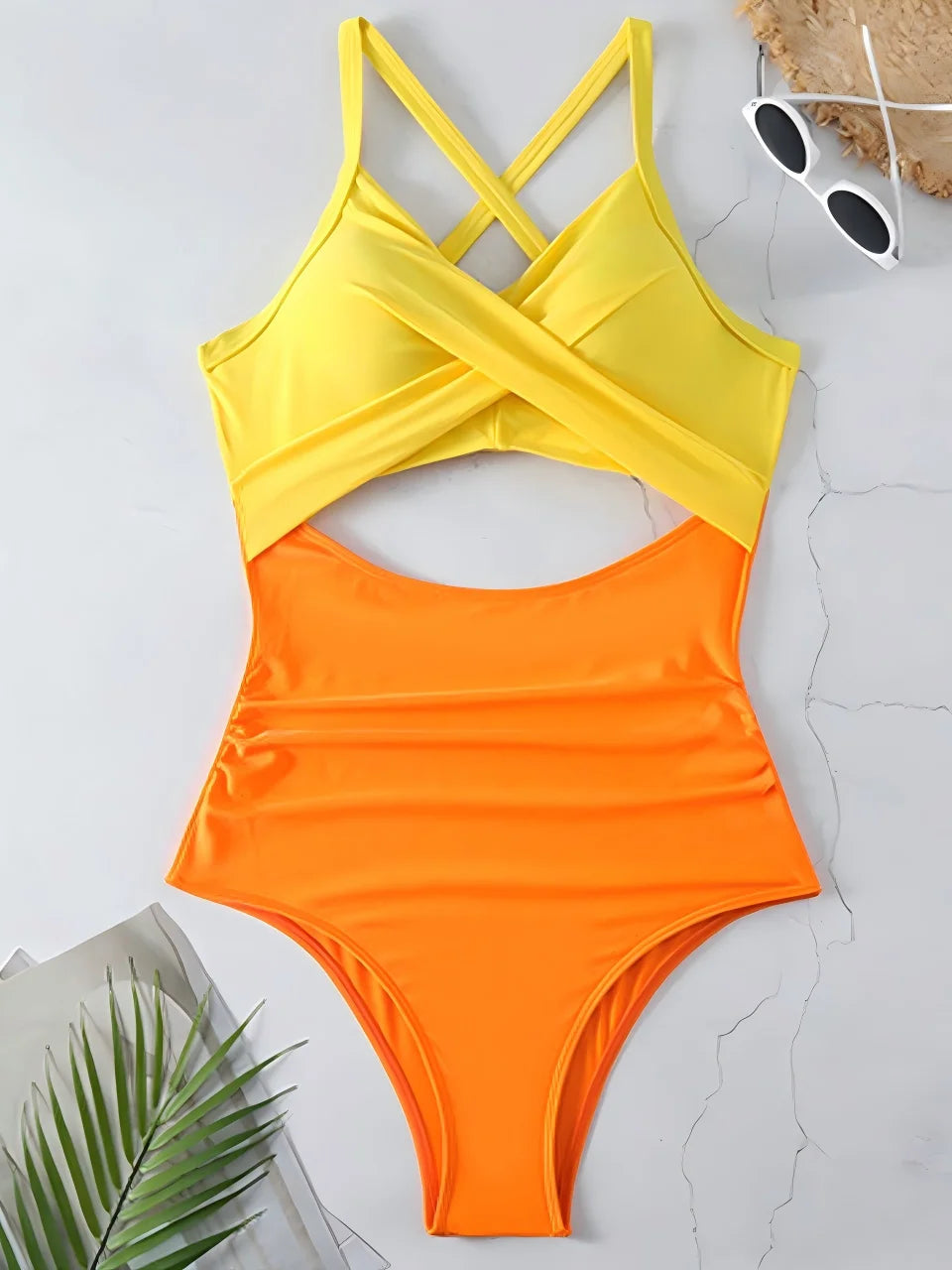 Ruched Solid One-Piece Swimsuit