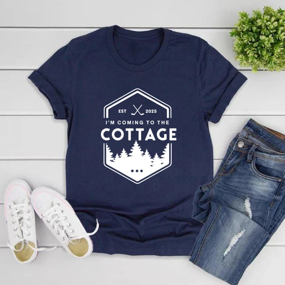 Coming To The Cottage Graphic Short Sleeve T-shirt