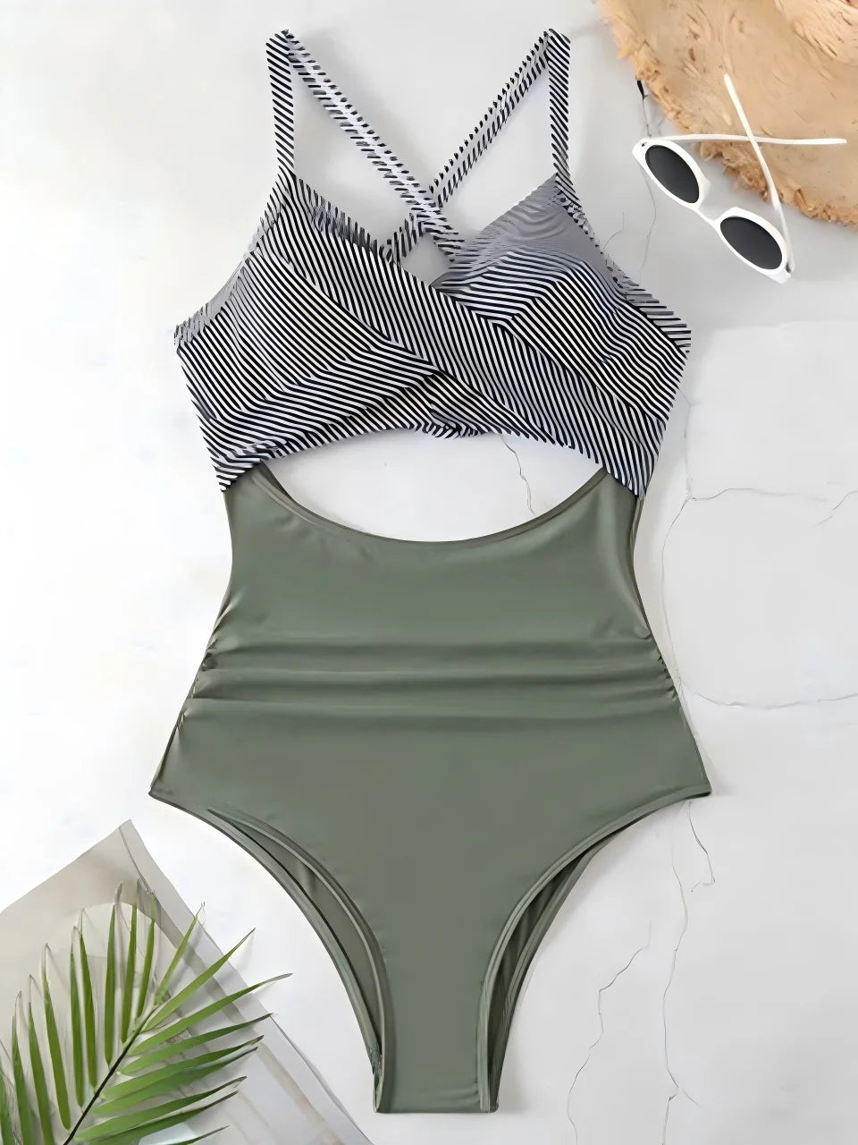 Ruched Solid One-Piece Swimsuit