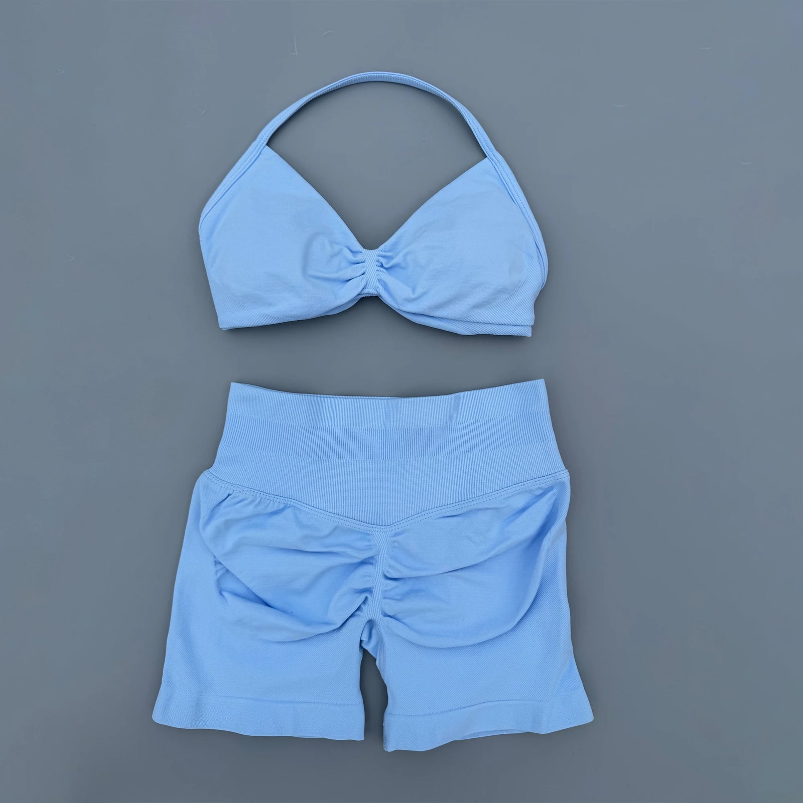 Women's Twist Front Bra And Shorts Yoga Set