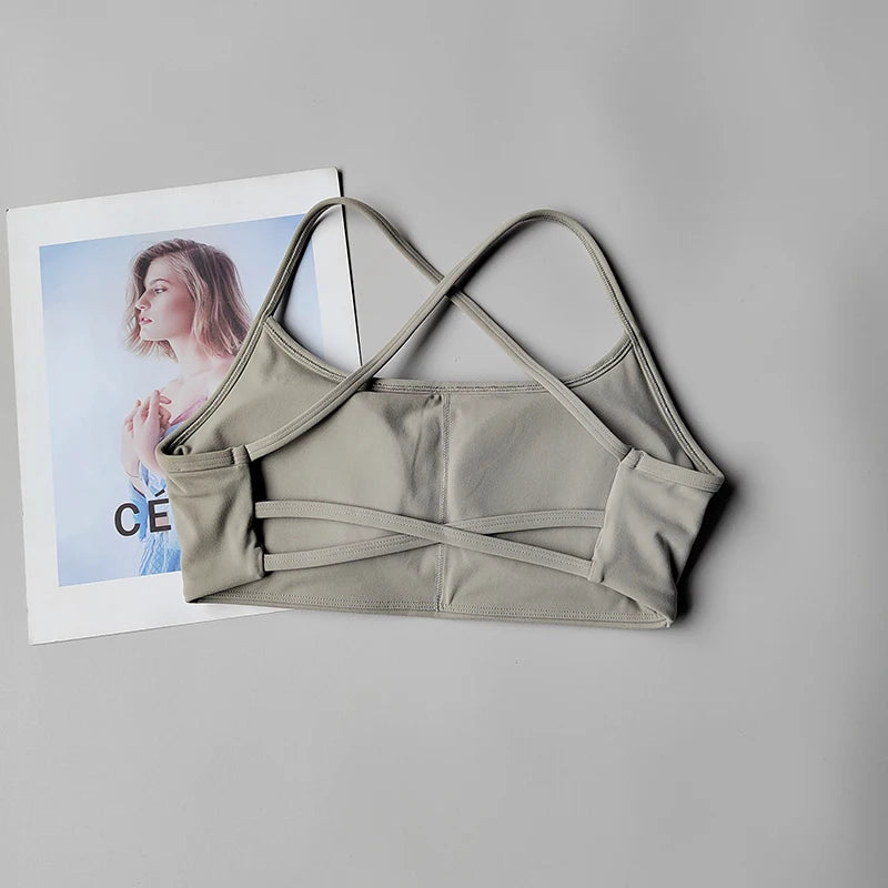 Women's Cross Back Sports Bra with Printed Colour Options