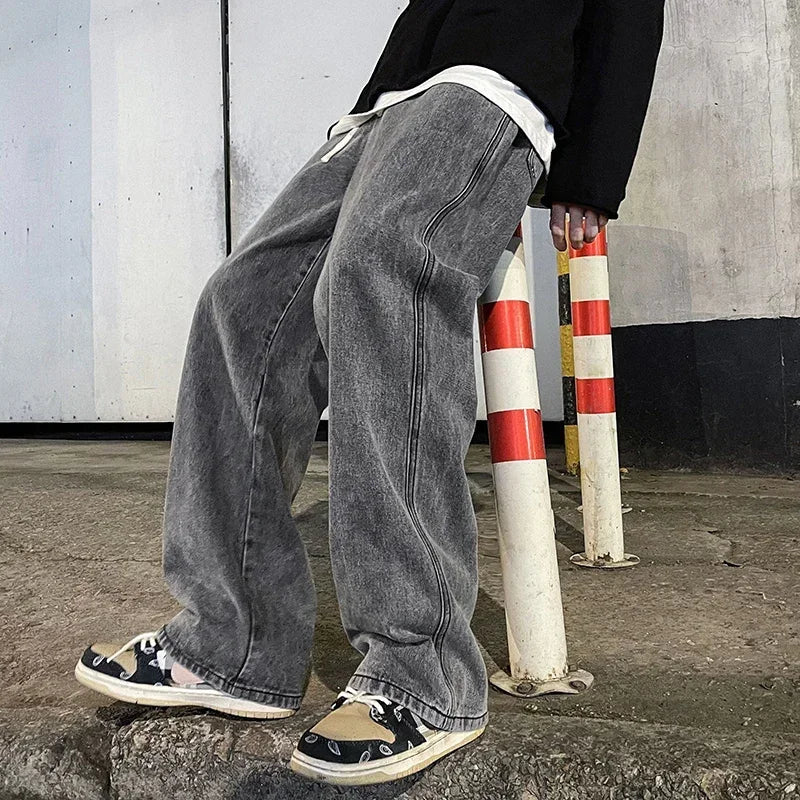 Men's Wide Leg Denim Jeans for Casual Everyday Wear
