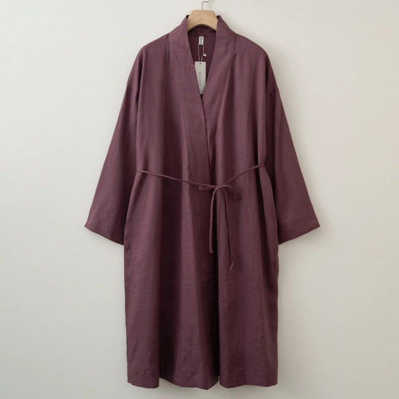 Long Drawstring Open Front Cardigan for Layering over Outfits