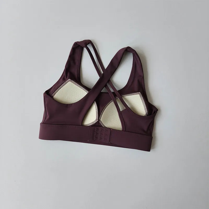 Women's Front Zip Keyhole Racerback Sports Bra