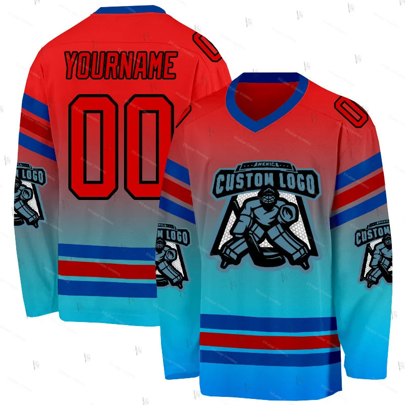 Gradient Number Design Long Sleeve Jersey For Sports Outfits