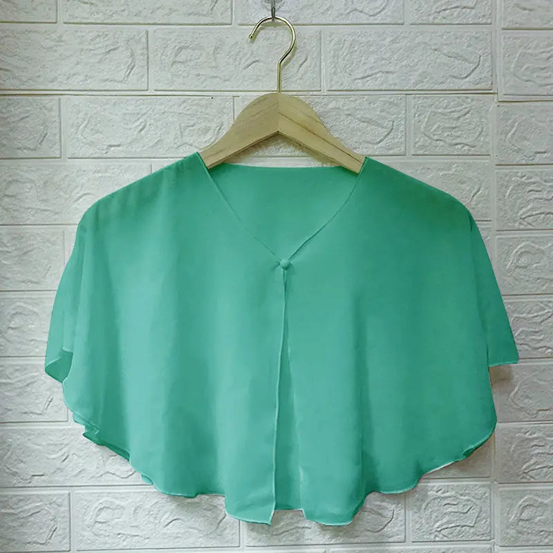 Sheer Clasp Front Capelet for Layering over Dresses and Tops