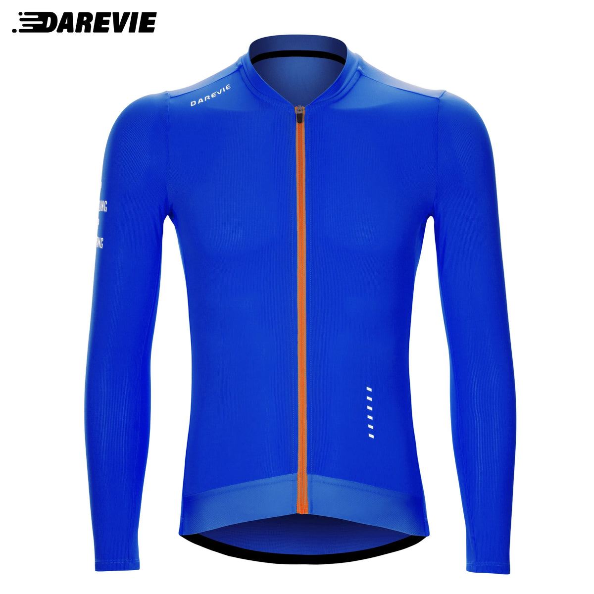 Unisex Long Sleeve Cycling Jersey with Full Zipper and Pocket Details