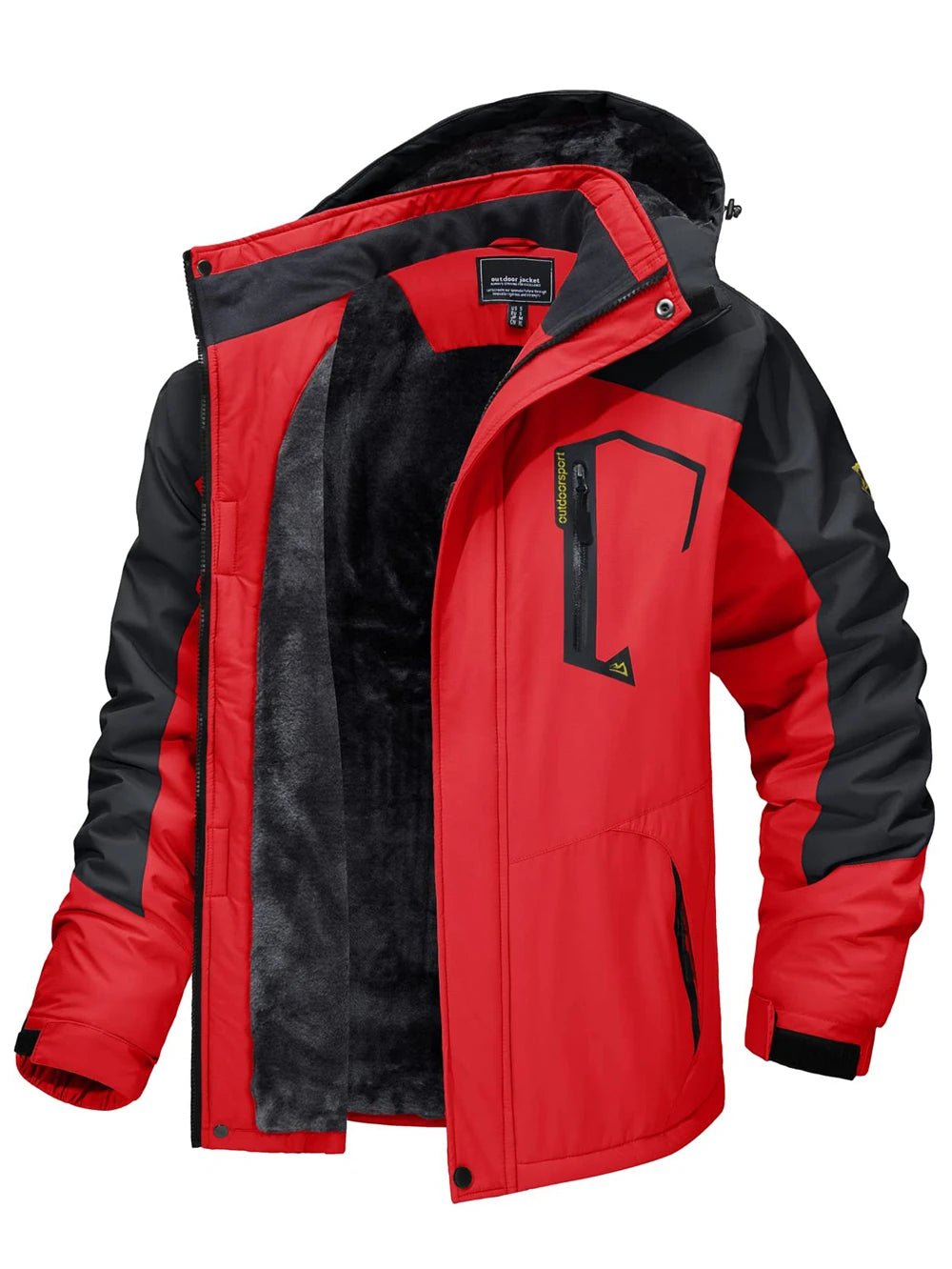 Men's Fleece Lined Hooded Zip Front Jacket