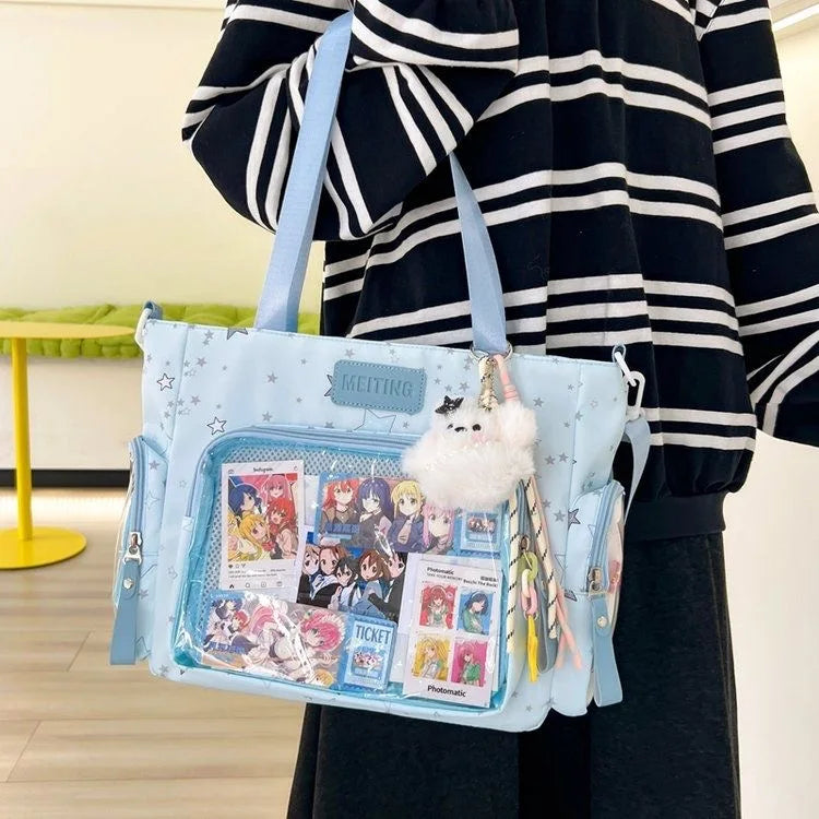 Decorative Display Tote Bag with Transparent Front Pocket