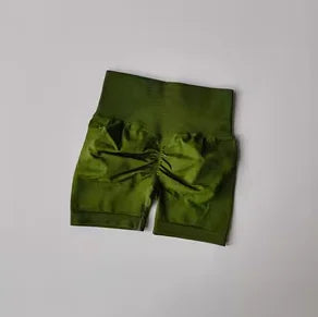 Women's High Waist Scrunch Back Polyester Shorts for Gym Workouts