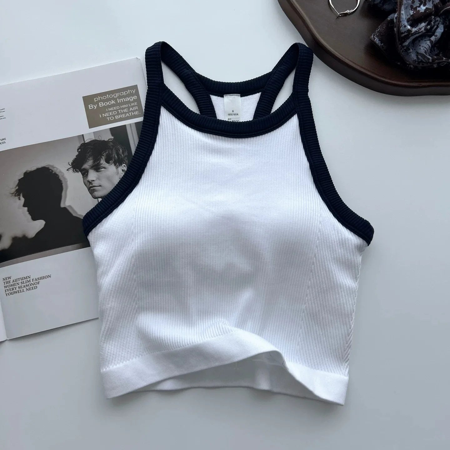 Women's Contrast Trim Racerback Sports Bra