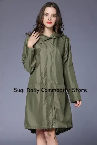 Long Hooded Front Opening Jacket for Layering over Outfits