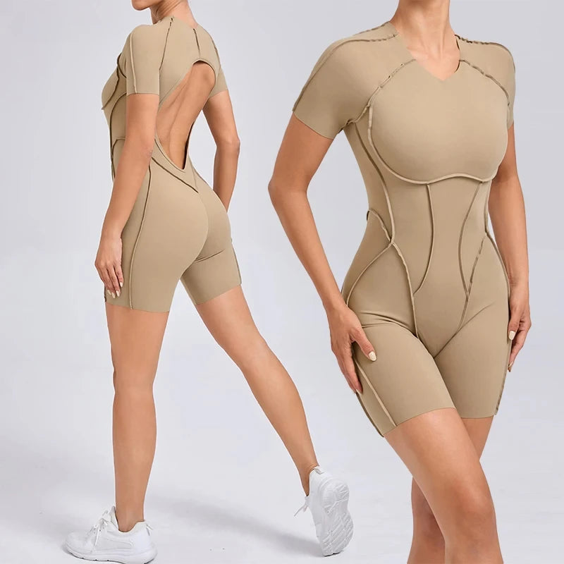 Women's Contour Seam Workout One Piece in Romper and Jumpsuit Styles
