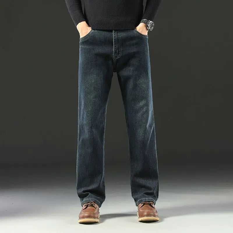 Men's Wide Leg Denim Jeans for Casual Everyday Wear