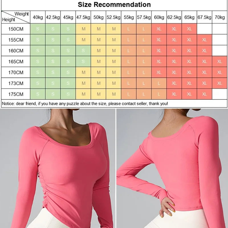 Women's Scoop-Neck Long-Sleeve Workout Top