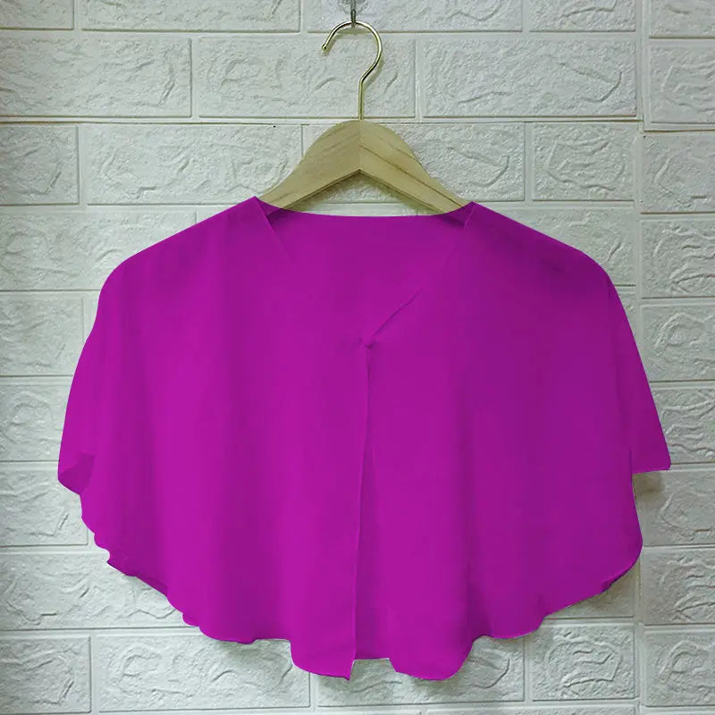 Sheer Clasp Front Capelet for Layering over Dresses and Tops