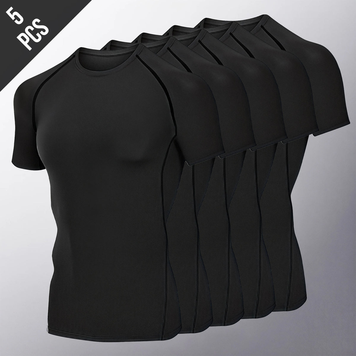 Plain Compression Pack Options Short Sleeve T-shirt For Sports Outfits