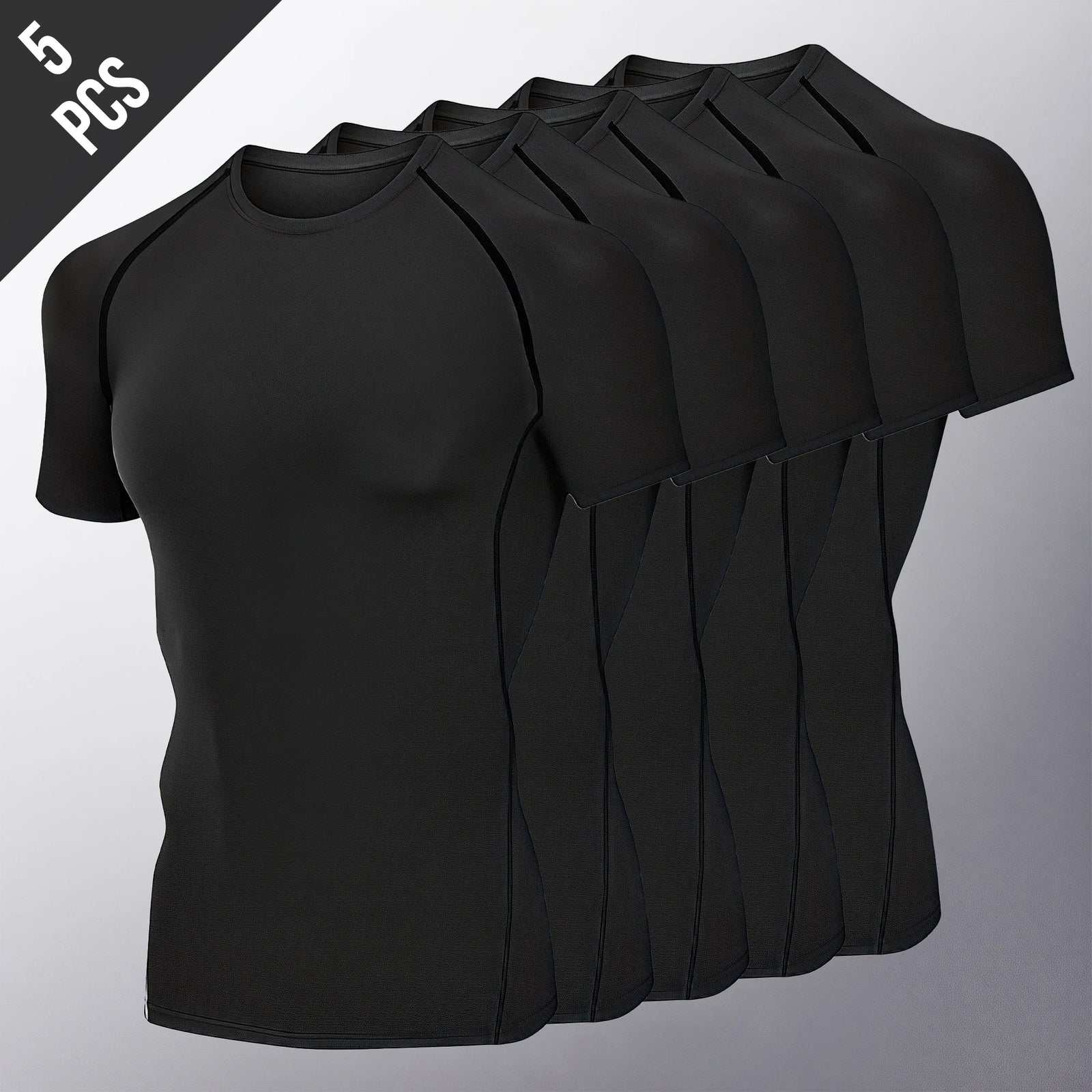 Plain Compression Pack Options Short Sleeve T-shirt For Sports Outfits