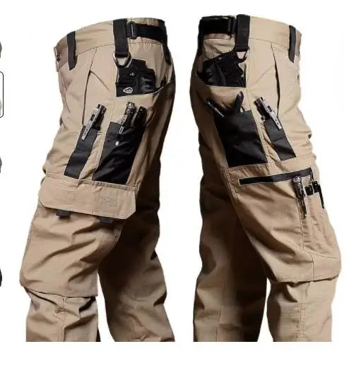Men's Multi Pocket Zip Fly Casual Cargo Pants