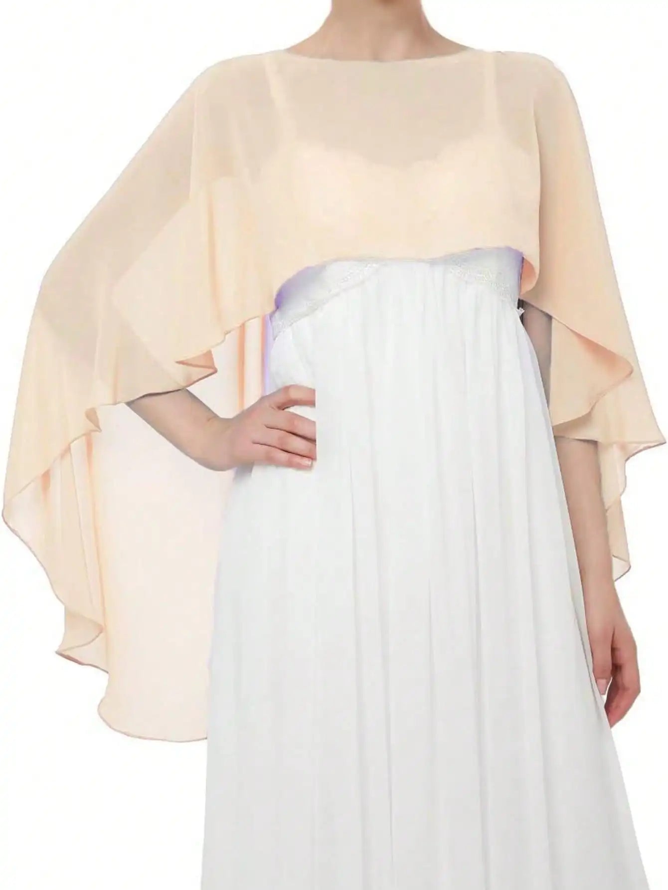 Sheer Flowing Drape Cape for Layering over Outfits