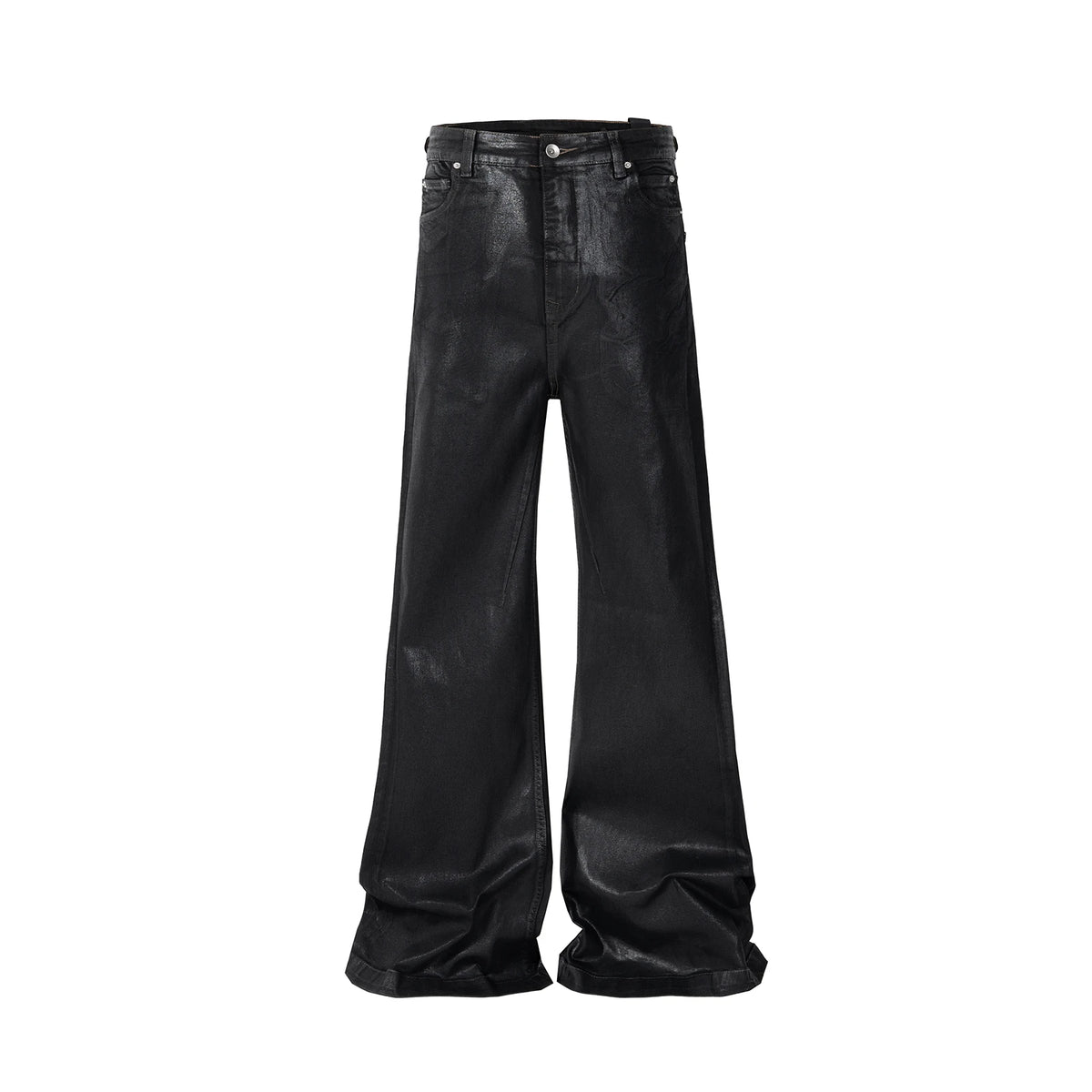 Men's Coated Look Flared Denim Jeans for Casual Everyday Wear