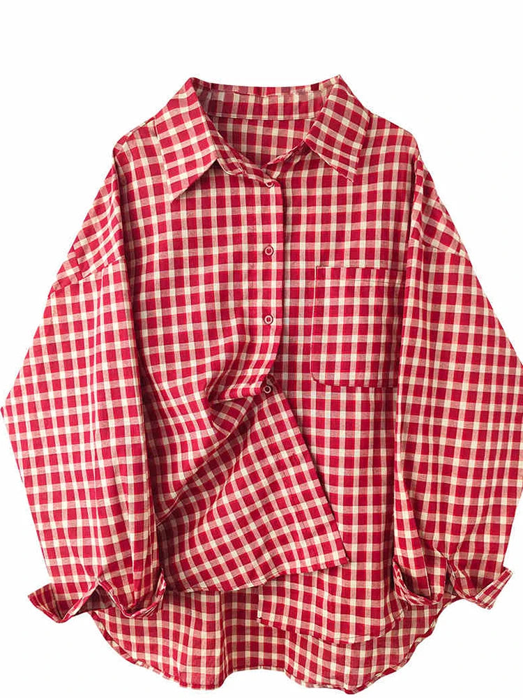 Women's Checked Relaxed Button Front Shirt