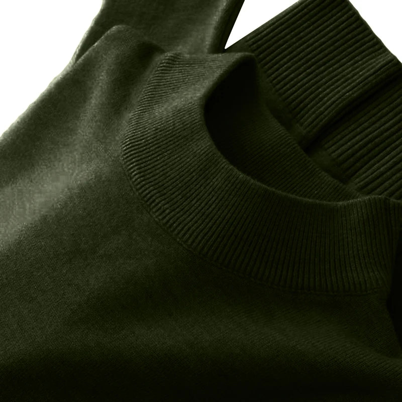 Men's Mock Neck Long Sleeve Knit Sweater