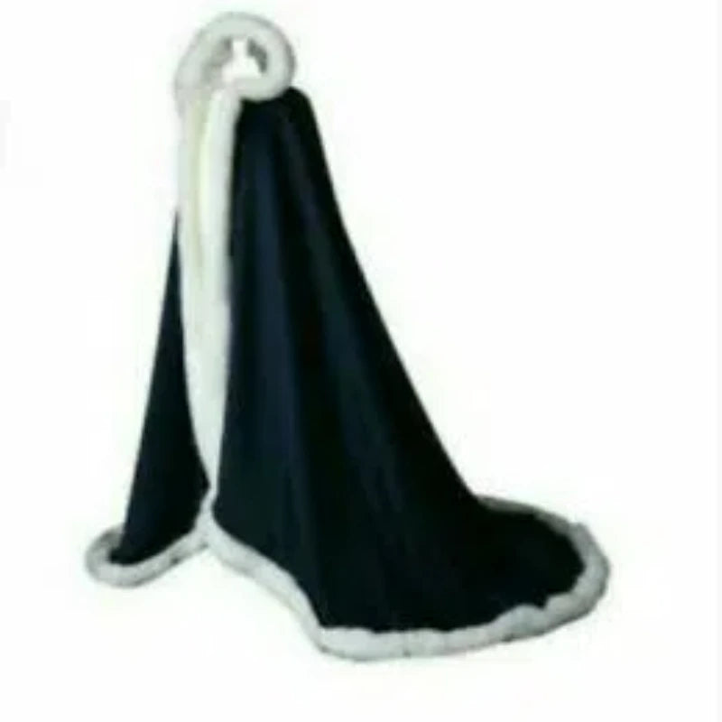 Long Hooded Plush Trim Cape for Layering over Outfits